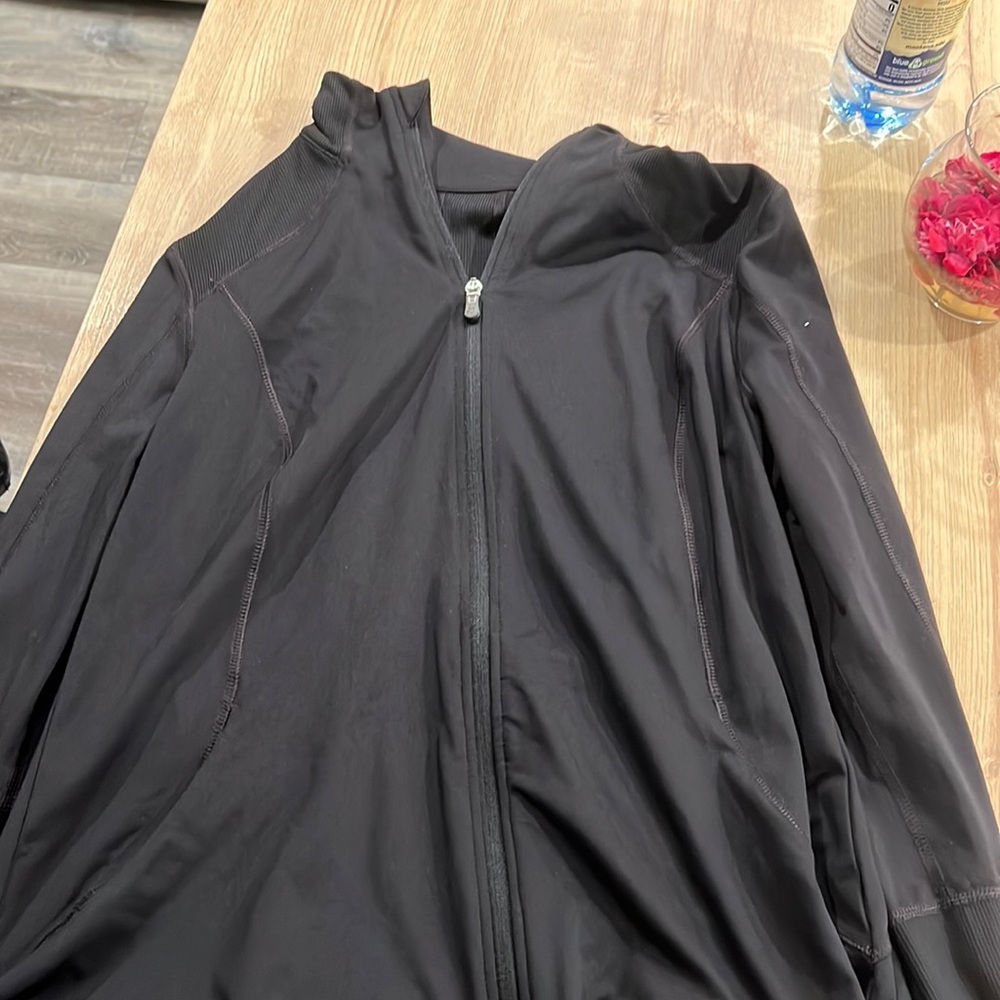 Black athletic jacket full zip up